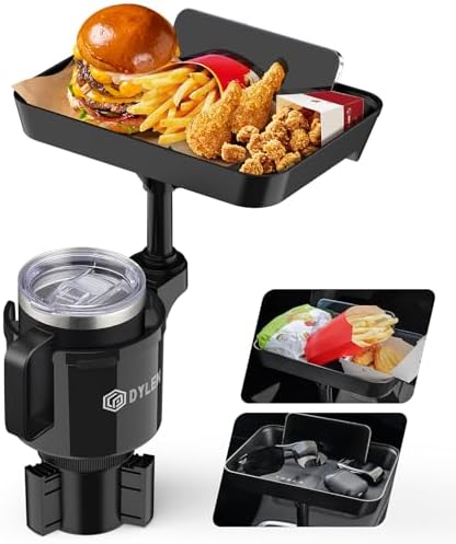 DYLEN Car Cup Holder Tray, 9.5”Detachable Car Food Tray Table for Eating by DYLEN