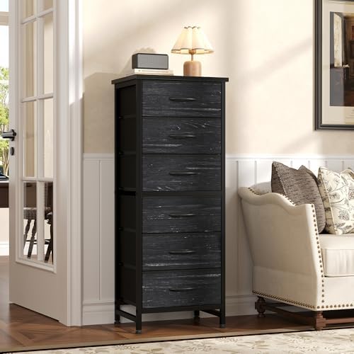 Sweetcrispy Tall Fabric Dresser for Bedroom, 6 Drawer Chest of Drawers - Image 2