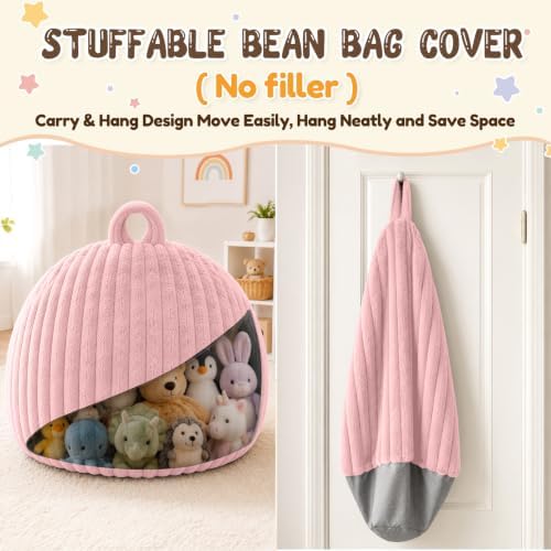 Bean Bag Cover No Filler Stuffed Animal Storage Bean Bag Chair Cover - Image 6