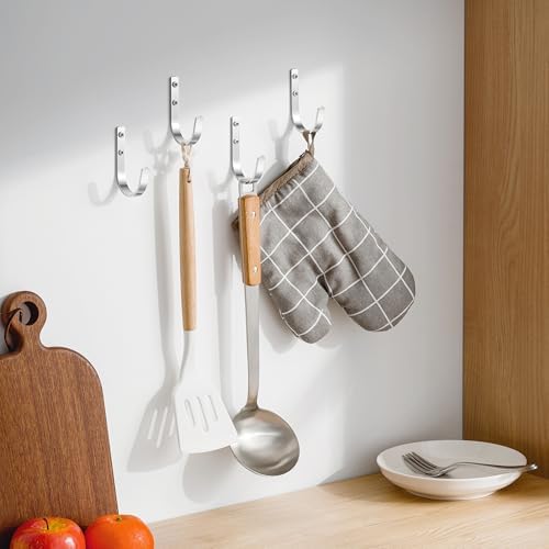 22LB Wall Hooks for Hanging Towel/Coat, Brushed Nickel 5 Pack - Image 6