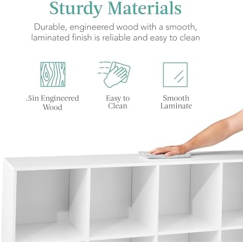 Best Choice Products 8-Cube Storage Organizer, 13.5in Shelf Opening, Bookcase, Display Shelf, Customizable w/ 2 Removable Back Panels – White - Image 6
