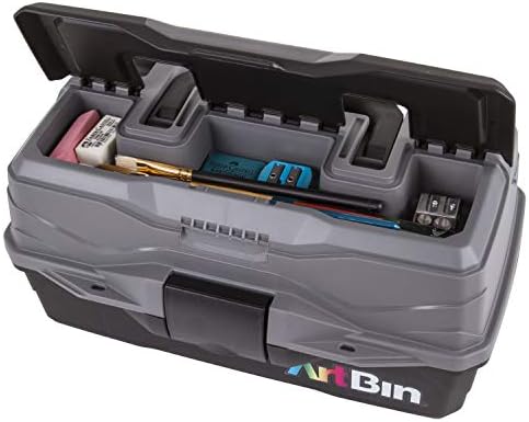 ArtBin 1-Tray Art Supply Box with Handle, Gray/Black - Image 5