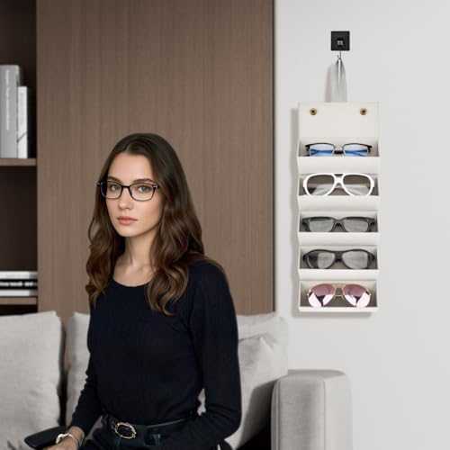 5 Slots Travel Sunglasses Organizer Holder, Foldable Travel Sunglass Case - Image 6