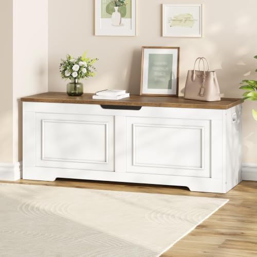 CHOEZON Storage Bench, 47.2" Large Wooden Storage Chest with Safety Hinge by Choezon