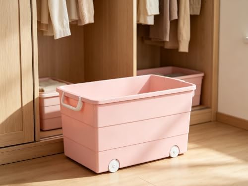 Storage Bins 2 Pack,Rolling Stackable,16.25x22x11.25in,Plastic,Fold Handles - Image 3