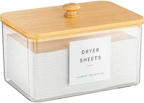 Dryer Sheet Holder with 6 Labels for Laundry Room Organization and Storage by galasily