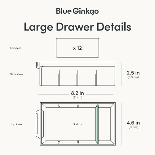 Blue Ginkgo 12-Drawer Storage Cabinet Organizer, Blue, Made in Korea - Image 4