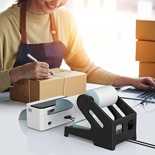PONNOR Label Holder Thermal Label Holder for Rolls and Fanfold Labels Shipping Label Stand Desktop Printer Accessory Supplies for Home, Office (Black) - Image 5