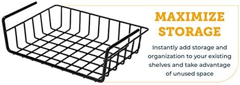 SnapSafe Hanging Shelf Document Basket, 76012 - Coated Wire Basket Maximizes Storage for Documents, Gun Accessories, & Ammo - Easy Access Under Shelf Storage for Gun Safes - Holds Up to 40 Pounds - Image 2
