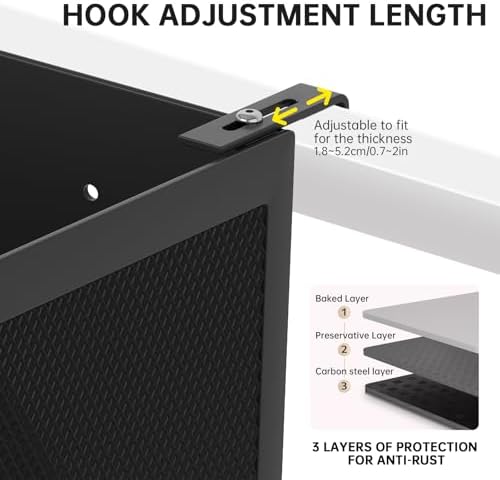 Bedside Caddy Shelf for Bunk Bed, Black, L11in*W4.9in*H3.93in - Image 5