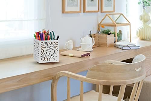 360° Rotating Wooden Utensil Holder Countertop Organizer 5.5"x6.3" - Image 4