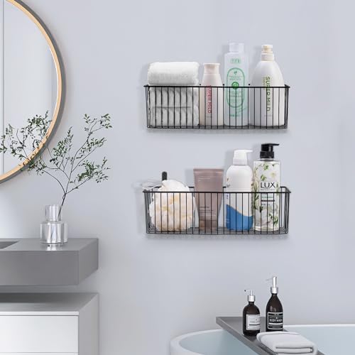 Toilet Paper Basket ( 1 Pack) - Black Wire Basket Metal Basket for Bathroom farmhouse decor - Wire Storage Baskets for organizing toilet tank topper, countertop - Image 5
