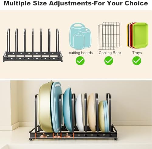 TEAMOLA Metal Cutting Board Organizer - Adjustable Bakeware Rack 1-Pack - Image 4