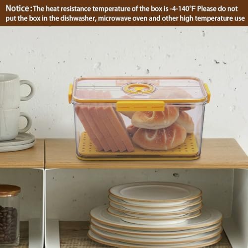 Gifhomfix Bread Box Bread Boxes for Kitchen Counter Airtight, Time Recording Bread Storage Container with Lid, Bread Keeper for Homemade Bread, Toast, Bagel, Donut and Cookies, LARGE - Image 5