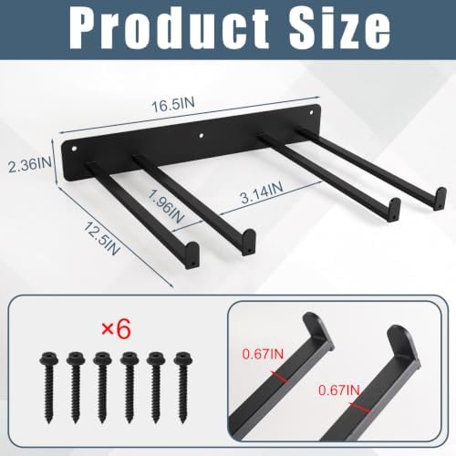 2Pcs Folding Chair Storage Rack Wall Mount, Garage Tool Organizer - Image 2