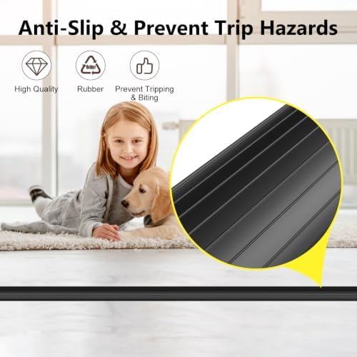 Eapele Floor Cord Cover 10ft Cord Covers for Wires on Floor, Linkable Heavy Duty Extension Cord Cover, Rubber Floor Cable Cover, Prevent Trip Hazard for Sidewalk Home Office Outdoor or Indoor Settings - Image 4