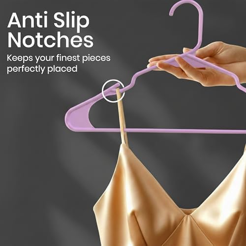 Utopia Home Plastic Hangers 30 Pack – Space Saving Clothes Hanger Pink - Image 3
