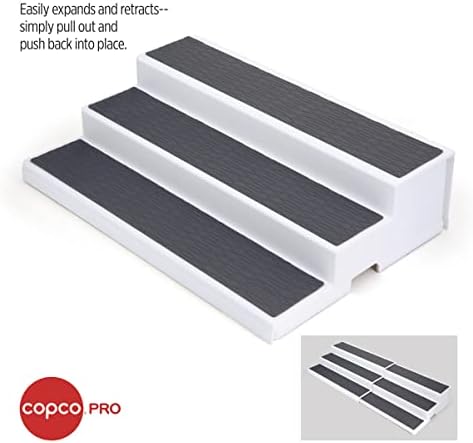 Copco 3 Tier Expandable Cabinet Organizer - Spice Rack Shelf for Pantry, Kitchen, Bathroom, Closet Storage - Adjustable Tiered Spice Organizer with Non-Slip Liner - Image 4