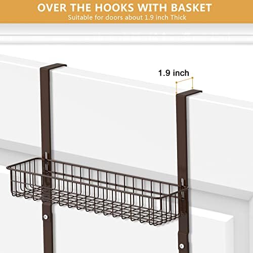 ETELI Over the Door Basket Organizer 3 Tier Hanging Basket Door Shelf Rack Heavy Duty Over Door Pantry Organizer with 3 Metal Baskets for Kitchen Bathroom Bedroom Living Room, Dark Brown - Image 4