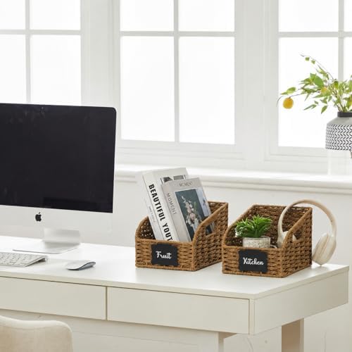 Pantry Baskets for Organizing,Wicker Storage organizers,3Pack,Brown - Image 5