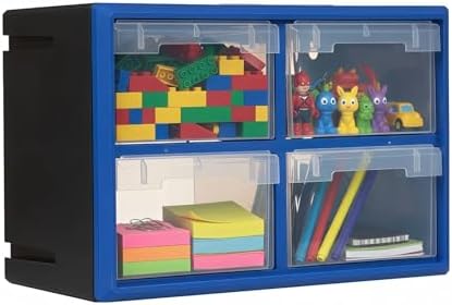 Northsky 4-Drawer Small Parts Cabinet, Stackable, Clear, 14.17 × 7.09 × 9.45 in 4 * Clear by NorthSky