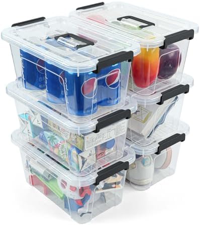 NUMIFUN 7Qt Clear Plastic Storage Bins with Lids,Transparent Design,6 Pack by NUMIFUN