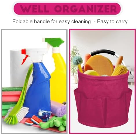 17L Cleaning Caddy for Cleaning Supplies with Handle,Cleaning Supplies Organizer Bucket for Home Garden - Image 6