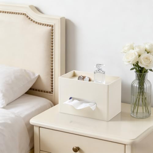 Plus Size Tissue Box Cover, Rectangle Tissue Box Organizer, Beige - Image 3