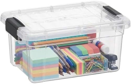 Superio 3.4 Quart Clear Plastic Storage Boxes with Lids, Stackable Organizer Containers, BPA-Free Storage Bins for Home, Office, School & Dorm, 8 Pack by Superio