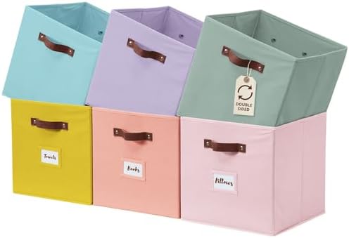 DECOMOMO Storage Bins, Cube Storage Bin with Labels by DECOMOMO