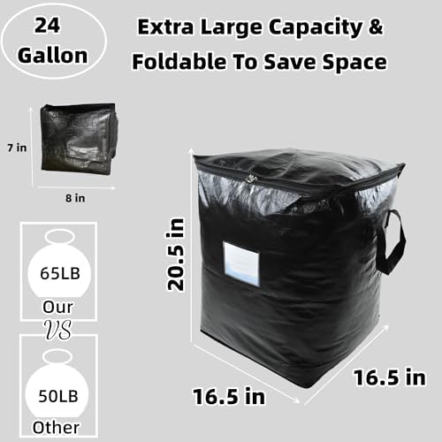 6 Pack 91L Storage Bags for Clothes, Moving Bags Heavy Duty Extra Large with Reinforced Handle, Storage Containers for Organizing Bedding, Blanket, Sheets, Pillows, Toys, Christmas Decorations - Image 3