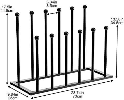 pickpiff Free Standing Shoe Racks - Black Metal Boot Rack for Dorm Room, Closet, Entryway, Bedroom, Patio Outdoor, Hallway, Black, Shoe Storage Fit for 6 Pairs - Image 5