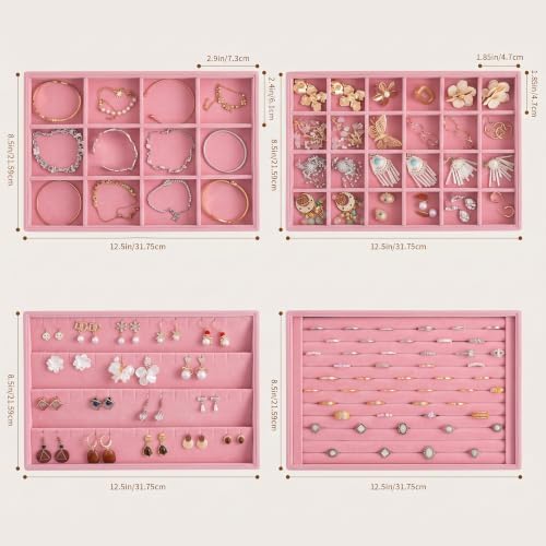 Frebeauty Jewelry Trays for Drawer,Set of 4 Jewelry Organizer and Storage - Image 3