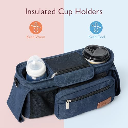 Momcozy Universal Stroller Organizer with Insulated Cup Holder - Image 6