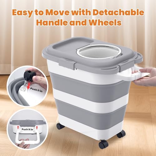 HOYTAMDAR 25-28lb Collapsible Dog Food Storage Container,Dog Food Container - Image 3