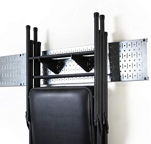 Wall Control Garage Storage Rack Lawn & Garden Tool Organization Wall Mount Organizer - Easy to Install 64" Wide Strong Galvanized Steel Pegboard Set (Shiny Metallic Pegboard) - Image 4