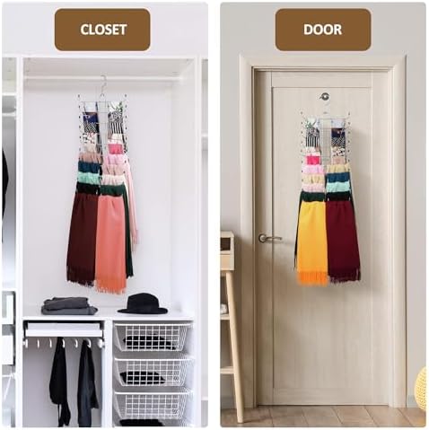 ZEDODIER 2 Pack Scarf Hanger, Scarf Organizer for Closet, Holds 40 Scarves - Image 5