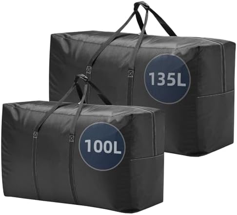 Extra Large travel duffel bag with Strong Handles, Waterproof duffel bag, Durable Zippers, Extra Large Storage Totes for Space Saving and Moving Supplies by Unknown