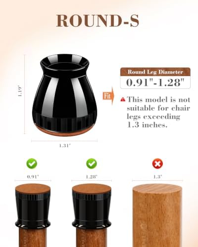 24 Pcs Chair Leg Floor Protectors for Hardwood Floors - Image 2
