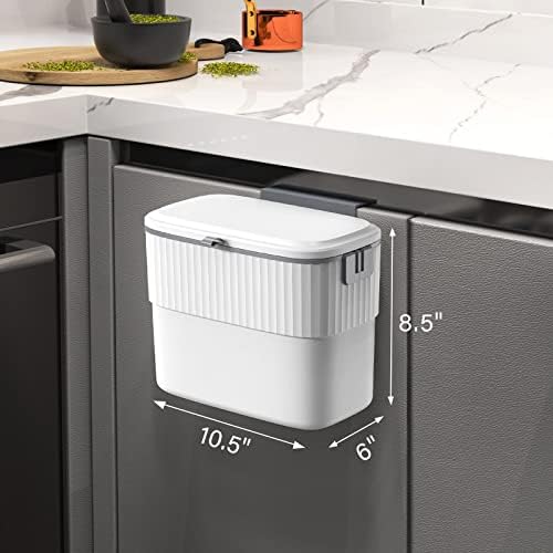 ELPHECO Kitchen Compost Bin with Lid, 1.8 Gallon, Hanging Trash Can - Image 2
