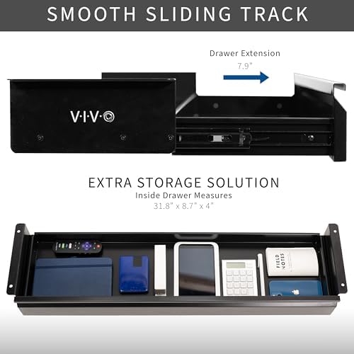 VIVO 33 inch Under Desk Slide Out Drawer without Shell, Home Office Storage Organizer, Black, DESK-AC03A-33B - Image 5