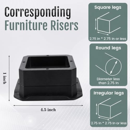 BTSD-home Bed Risers 1 Inch - Image 3