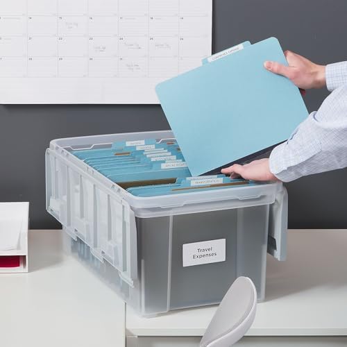 STAPLES Wing Lid File Totes, Letter Size, Clear, 2/Pack - Image 6