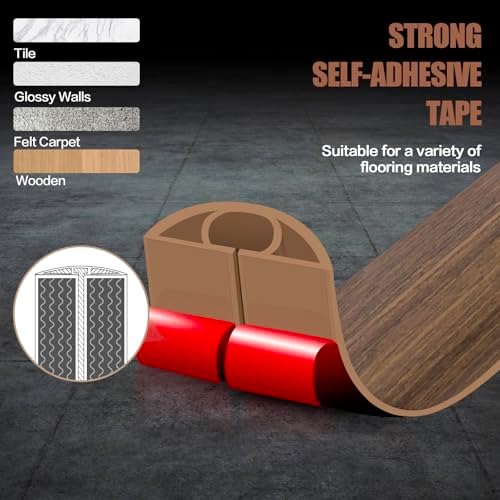 Floor Cord Cover Cable Cavity Self Adhesive Cord Hider Floor 10FT Floor Cable Management Power Cord Protector Floor Electric Cord Covers for Offices, Gym, Exhibitions (Misty Brown Wood, 1.57" x 10') - Image 4