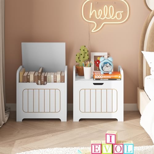 Aenuert Storage Chests, Small Cube Organizer Box,Wooden Entryway Storage (White, With Handle) - Image 3