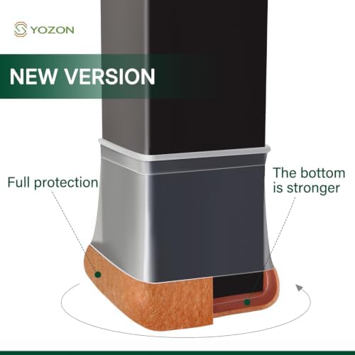 YOZON Chair Leg Floor Protectors Silicone Caps Felt Strengthen Bottom - Image 3