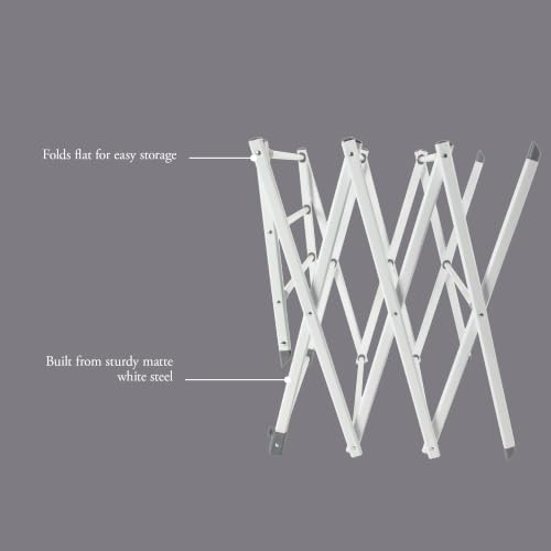 Gibson Home Clothes Drying Rack, Foldable Expandable Laundry Rack, White - Image 4
