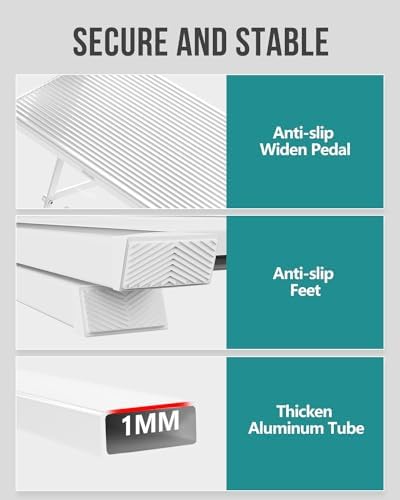 WOA WOA 4 Step Ladder, Foldable Step Stool, 300lbs Load, White - Image 4