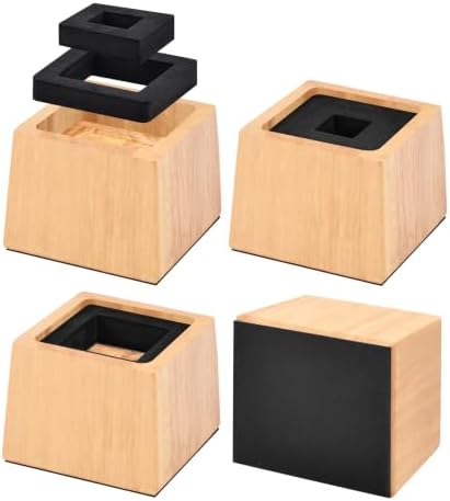 Wooden Bed Risers 3 Inch Heavy Duty, Support 2500 lbs, Nature by OYMVEKIK