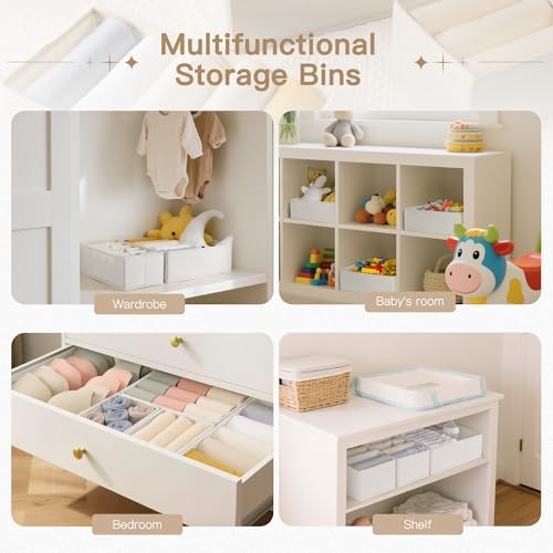 Criusia Drawer Organizer Clothes, 14 Pack Dresser Organizer for Baby Clothes, Underwear, Sock- Foldable Closet Organization and Storage Dividers Bins for Nursery, Bedroom and Dorm (White) - Image 6